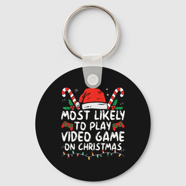 Chaveiro Mais Propenso a Jogar Video Game no Papai Noel do  (Frente)