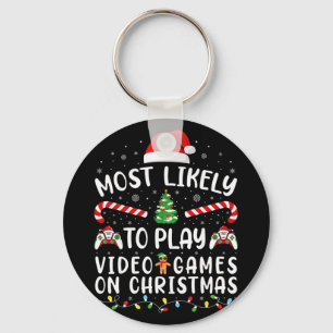 Chaveiro Mais Propenso a Jogar Video Games no Natal da Famí