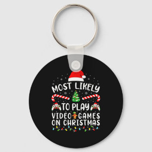 Chaveiro Mais Propenso a Jogar Videojogos no Natal Família 
