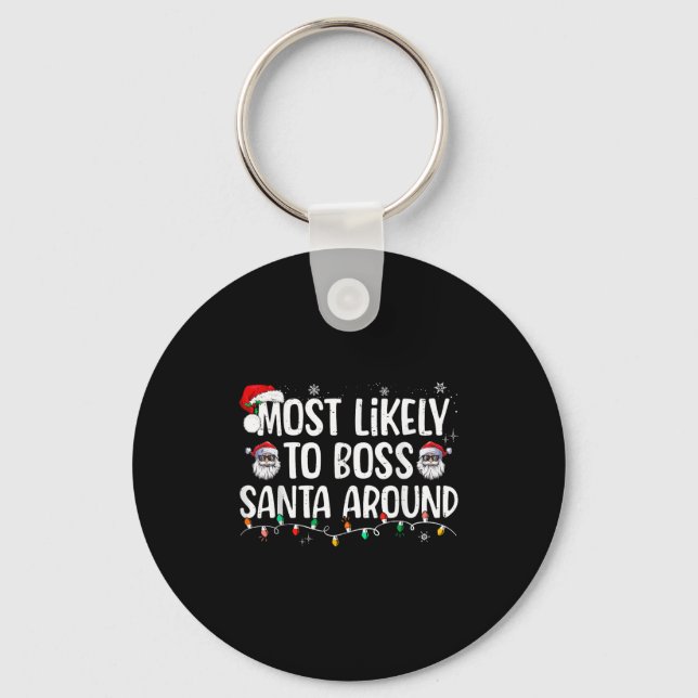 Chaveiro Mais Propenso a Mandar no Papai Noel Funny Xmas Fa (Frente)