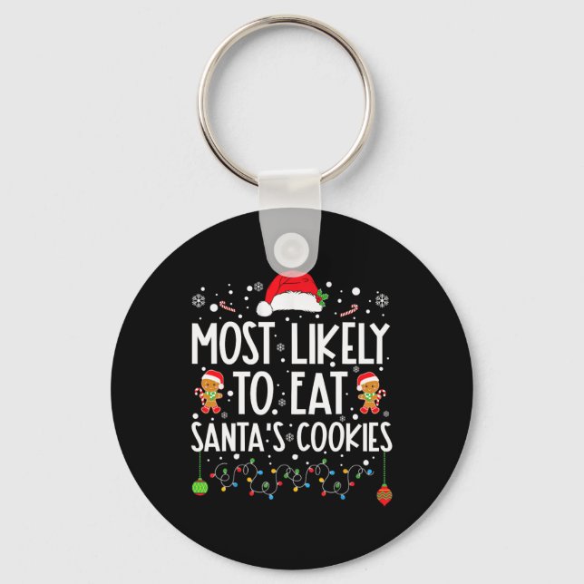 Chaveiro Mais Provável Para Comer Cookies De Papai noel (Frente)