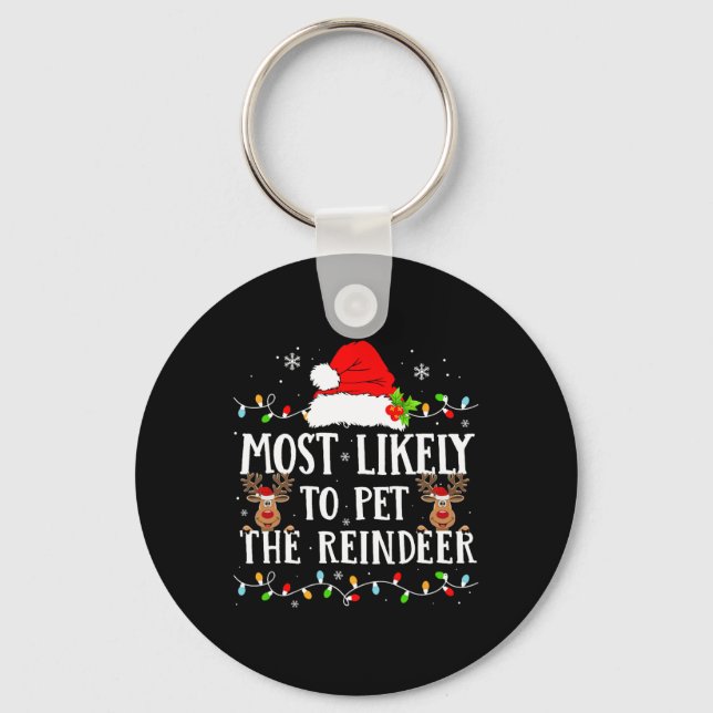 Chaveiro Mais Provável Para Pet The Reindeer Engraçado Fa D (Frente)