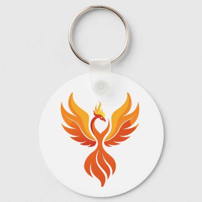 Chaveiro Majestic Fire Phoenix Rising Mythological Bird Art (Frente)