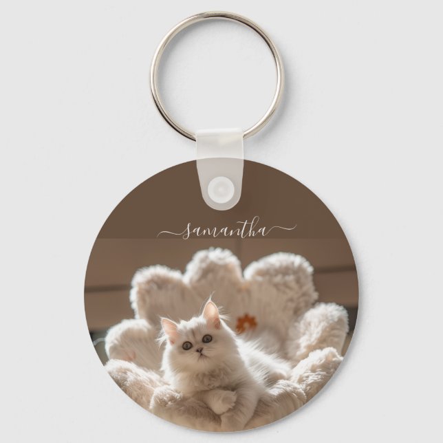 Chaveiro Majestic white cat lover (Frente)