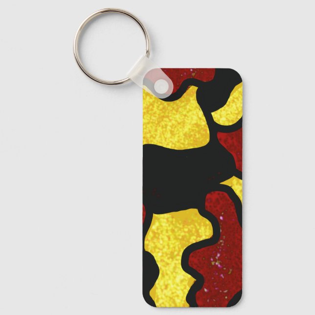 Chaveiro Majorette/ Dancer Keychain  Red Yellow Camo (Frente)
