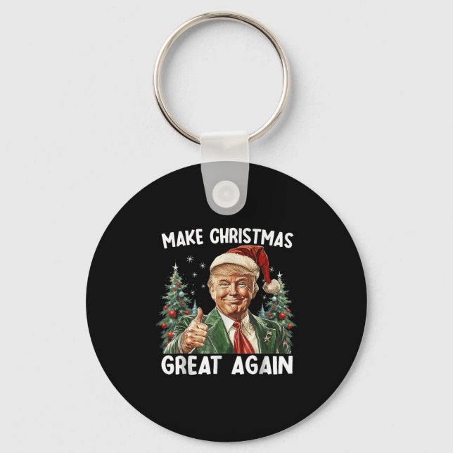 Chaveiro Make Christmas Great Again Funny Santa Trump 2025  (Frente)