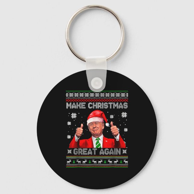 Chaveiro Make Christmas Great Again Xmas Funny Trump Pajama (Frente)