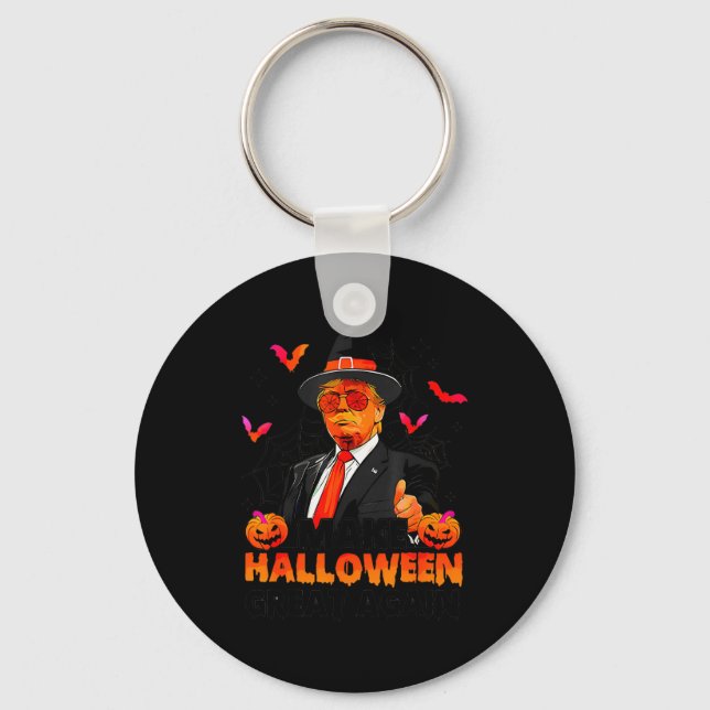 Chaveiro Make Halloween Great Again Funny Trump Soky Trick  (Frente)