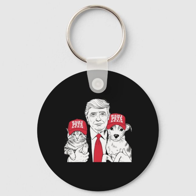 Chaveiro Make Pets Safe Again Election Mega Trump Funny Det (Frente)