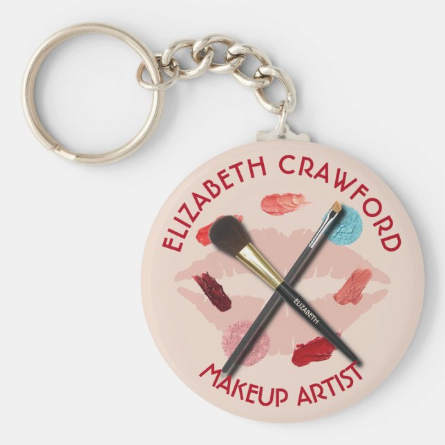 Chaveiro Makeup Artist Stylist Beauty Salon Com Seu Nome (Frente)