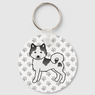 Chaveiro Malamute, cartoon preto no Piebald