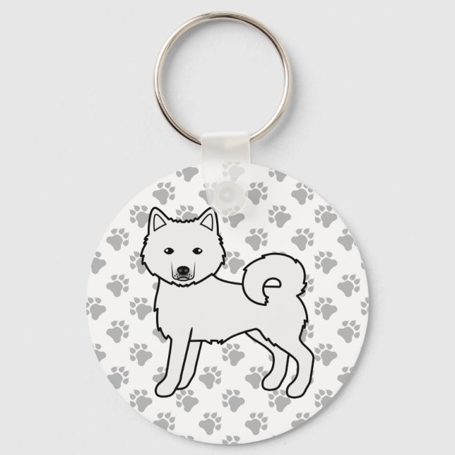 Chaveiro Malamute do Alasca Branco Cachorro de Desenho Anim (Frente)