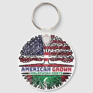 Chaveiro Maldivas Maldivian American Tree Roots Flag