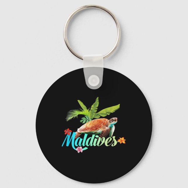 Chaveiro Maldivas Sea Turtle Island Gift Beach Sou (Frente)