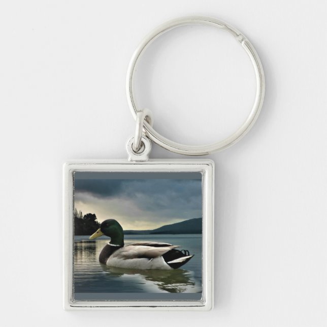 Chaveiro Mallard Duck No Lago (Frente)