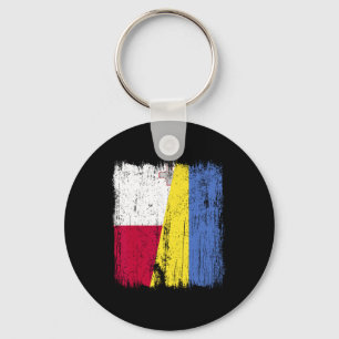 Chaveiro Malta Ucrânia Meia Bandeira Herança Ucraniana Malt