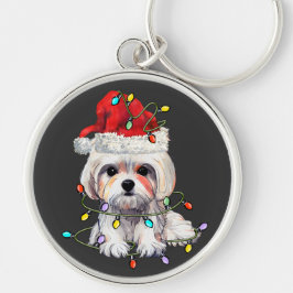 Chaveiro Maltês - Natal, Xmas Maltês - Cão Maltês