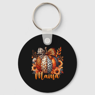 Chaveiro Mama Ação de Graças Leopard Pumpkin Sunflower Coqu