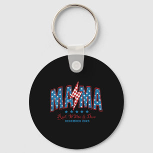 Chaveiro Mama Americana Branca Vermelha E Devida 4 De Julho