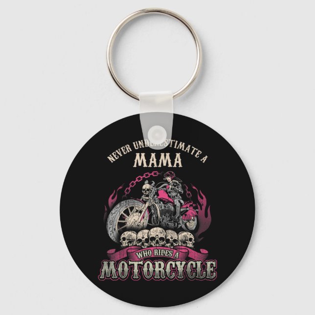 Chaveiro Mama Biker Pintinho Lady Nunca Subestime Motorcyc (Frente)