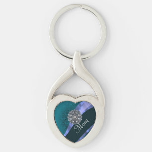 Chaveiro Mamã personalizada damasco da cerceta