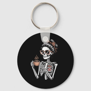 Chaveiro Mama Precisa Café Esqueleto Engraçado Halloween Ca