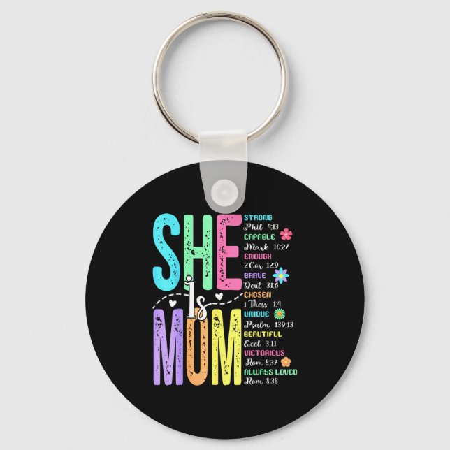 Chaveiro Mama religiosa é mãe versículo bíblico mãe cristã (Frente)