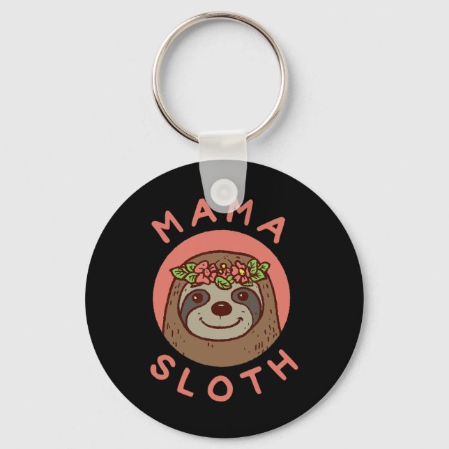 Chaveiro Mama Sloth Cute Gift Para Mamãe Da Filha Mot (Frente)