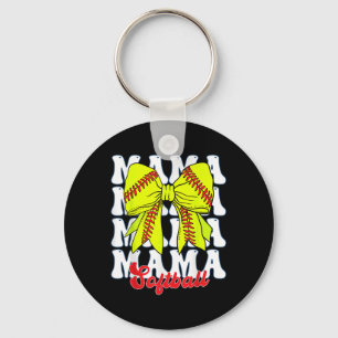 Chaveiro Mama Softball Arco Jogo de Coquetes Dia de Softbal