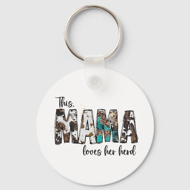 Chaveiro Mamãe Ama Seu Couve-Leopardo Para Mulher Mama (Frente)