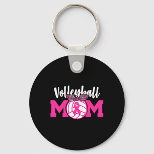 Chaveiro Mamãe de Voleibol Fita Rosa Fita Sensibilização pa