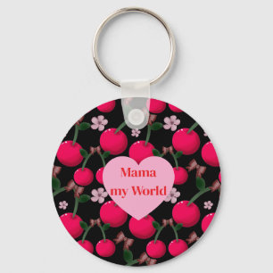 Chaveiro Mamãe Mimoso do Meu Mundo Floral Coração Cereja Pe