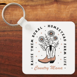 Chaveiro Mamãe rural cria a fazenda rural floral