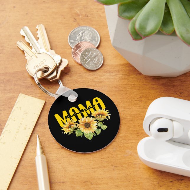 Chaveiro Mamãe Sunflower Sunshine - Design Floral alegre (Mesa)
