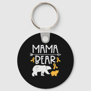 Chaveiro Mamãe Ursa Cancer de Infância Sensibilização Mamãe