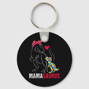 Chaveiro Mamasauro T Rex Dinossaur Mama Saurus Autism Aware