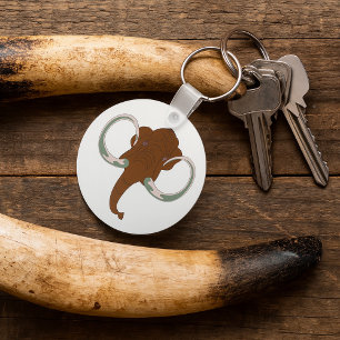 Chaveiro Mamute Lanoso Fofo com Presas Curvas