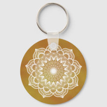 Mandala Branco em Fundo Dourado