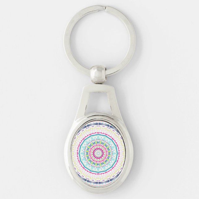 Chaveiro mandala colorida (Frente)