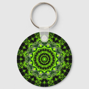 Chaveiro Mandala da abóbada da floresta, madeiras verdes