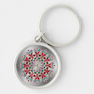 Chaveiro Mandala da Flor de Joia Ornamentada
