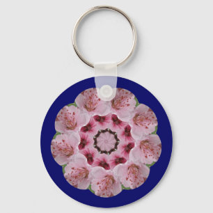 Chaveiro Mandala da flor do pêssego
