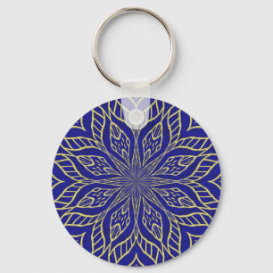 Chaveiro Mandala da Flor Dourada