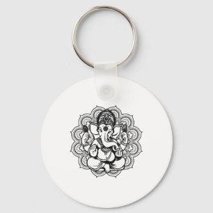 Chaveiro Mandala de Ioga Elefante Ganesha Tril Ornamentos C
