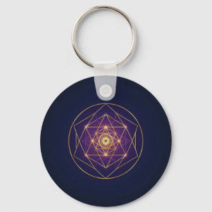 Chaveiro Mandala Dourado Celestial — Equilíbrio no Infinito