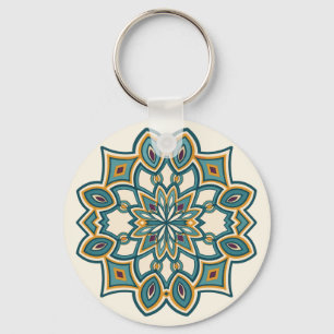 Chaveiro Mandala Flor de Teal