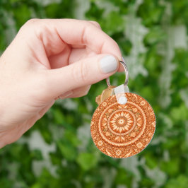 Chaveiro Mandala Floral de Terracota