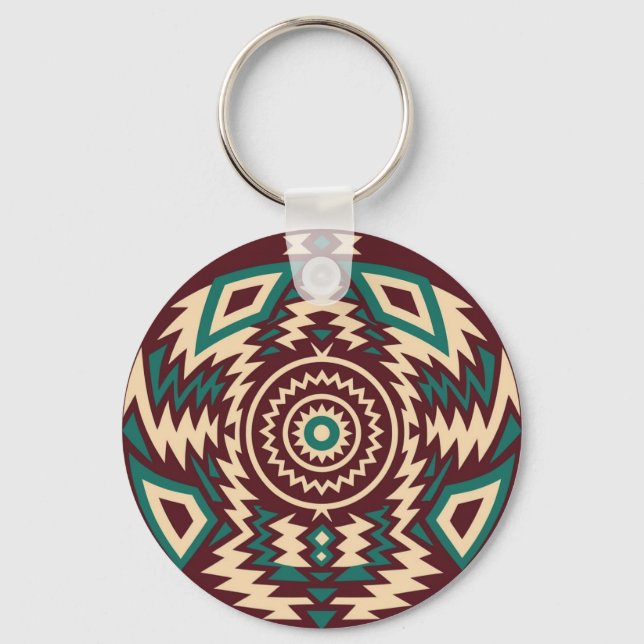 Chaveiro Mandalá Geométrico Inspirado em Tribal (Frente)