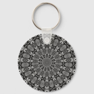 Chaveiro Mandala Monocromático