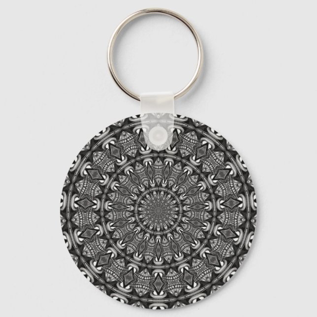 Chaveiro Mandala Monocromático (Frente)